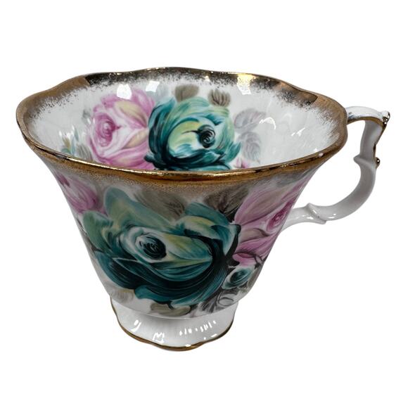 Royal Albert Summer Bounty Series Jade Cup & Saucer Set White Bone China England - Picture 4 of 12